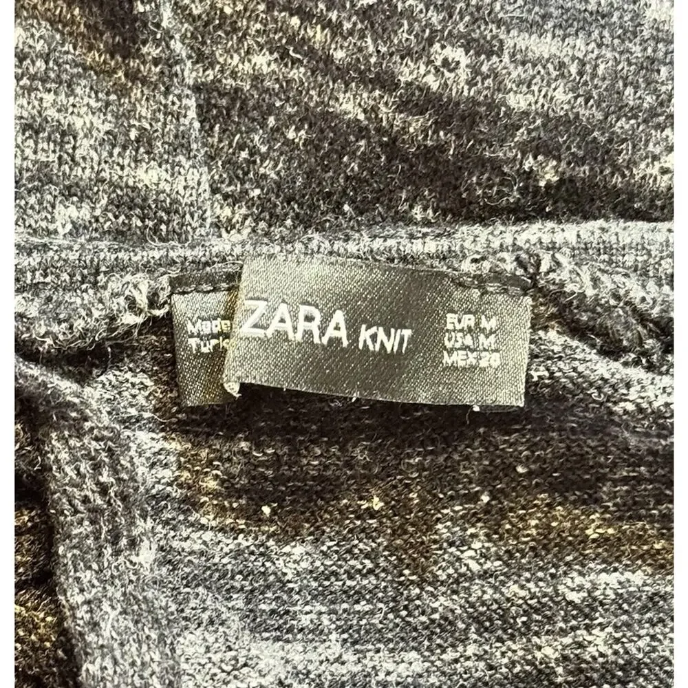 Zara Knit Women's Sleeveless V-Neck Jumpsuit Medium Gray Linen Blend Pockets